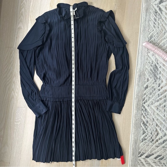 Joie Jazelle Pleated Ruffle Flounce Dress Navy, Size 4 - Picture 17 of 17